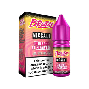 Just Juice Brutal Rubarb & Custard Flavour 10ml Nic Salt E-liquid perfect for Refillable Vape Kits