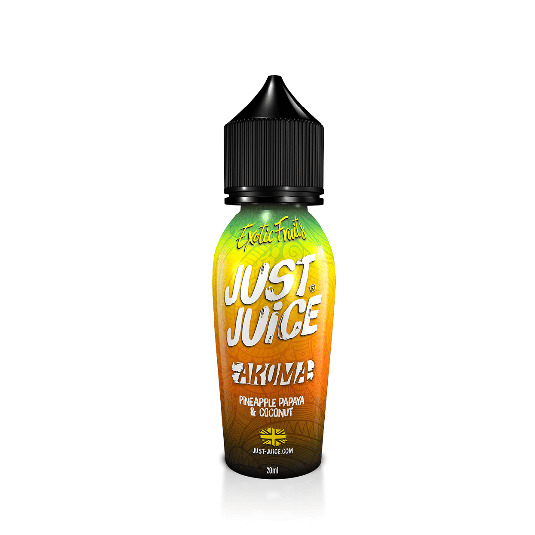 Just Juice Aroma bottle with pineapple, papaya, and coconut flavour, 20ml longfill.