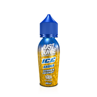 Just Juice Ice Citron & Coconut 20ml e-liquid bottle with a blue cap.