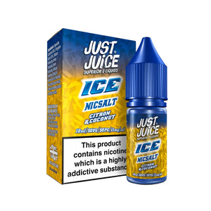 Just Juice Ice Citron & Coconut Flavour 10ml Nic Salt E-liquid perfect for Refillable Vape Kits