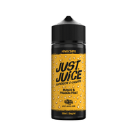 Just Juice Mango & Passion Fruit 100ml e-liquid bottle with yellow label and black cap.