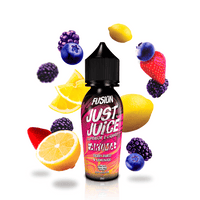 Just Juice Fusion Aroma bottle with mixed berries and lemon slices.