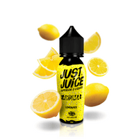 Just Juice Iconic Aroma Lemonade 20ml bottle with fresh lemons and slices floating around.