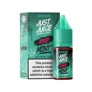 Just Juice Red Mint Flavour 10ml Nic Salt E-liquid perfect for Refillable Vape Kits