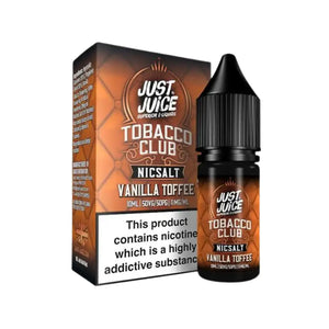 Just Juice Tobacco Club Vanilla Toffee Tobacco Flavour 10ml Nic Salt E-liquid perfect for Refillable Vape Kits