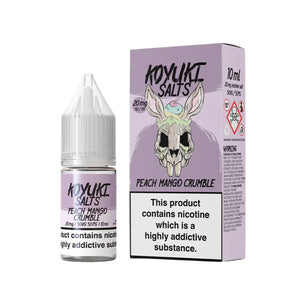 Koyuki Salts peach mango crumble flavour 10ml nic salt e-liquid - Great with refillable vape kits