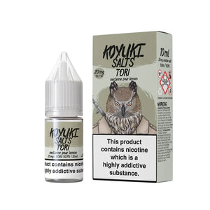 Koyuki Salts Tori - Nectarine pear lemon flavour 10ml nic salt e-liquid - Great with refillable vape kits