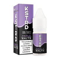 KSTRD Prple Salts 10ml vape juice bottle and box with nicotine warning.