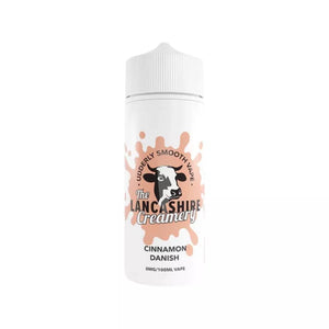 Lancashire Creamery 100ml Shortfill E-liquid - Cinnamon Danish Flavour.