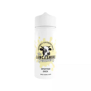 Lancashire Creamery 100ml Shortfill E-liquid - Spotted Dick Flavour.