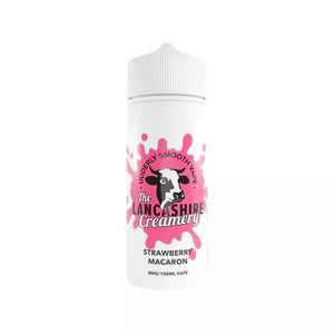 Lancashire Creamery 100ml Shortfill E-liquid - Strawberry Macaron Flavour.