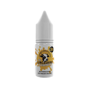 Lancashire Creamery 10ml Nic Salt Butterscotch Ice Cream Deluxe Flavour perfect for Pod Vape Kits 