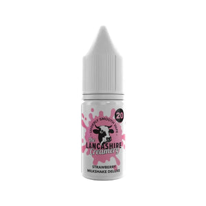 Lancashire Creamery 10ml Nic Salt Strawberry Milkshake Deluxe Flavour perfect For Pod Vape Kits 
