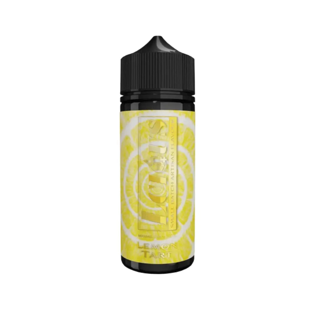 L'Cious Lemon Tart e-liquid 100ml shortfill bottle with lemon slice design on label.