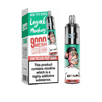 Legal Monkey 9000 Puff Disposable Vape Kit Kiwi Passion Fruit Guava 