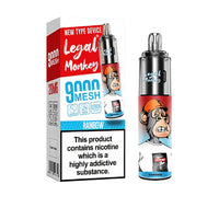 Legal Monkey 9000 Puff Disposable Vape Kit Rainbow Flavour