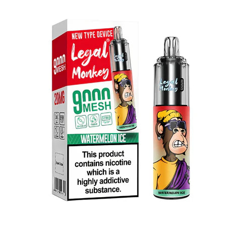 Legal Monkey 9000 Puff Disposable Vape Kit Watermelon Ice 