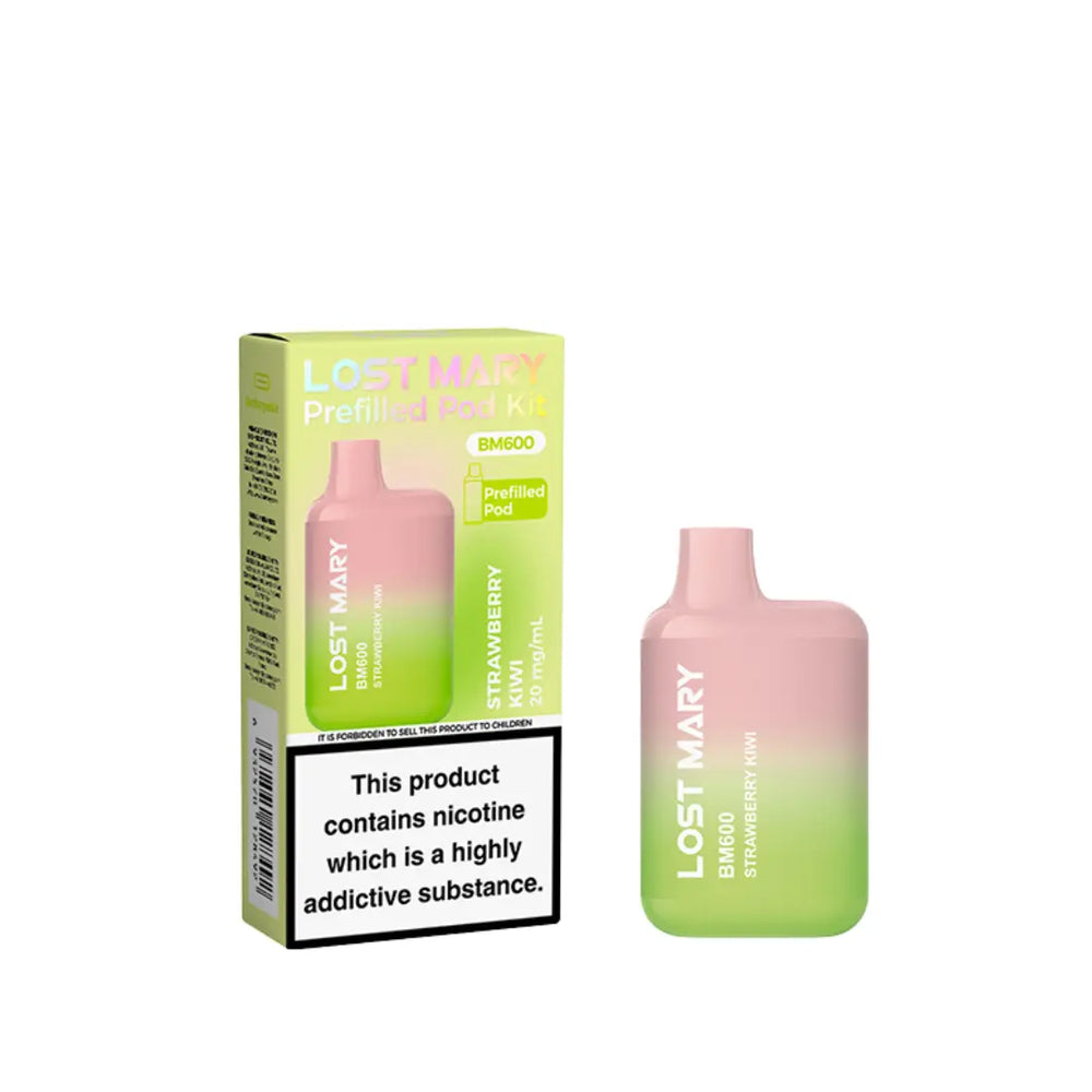 Lost Mary BM600 Prefilled Pod Vape Kit Strawberry Kiwi Flavour 