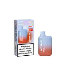 Lost Mary BM600 Prefilled Pod Vape Kit showing 3 Flavours - Triple Melon - Strawberry Ice - Pineapple Ice