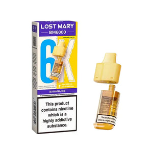 Lost Mary BM6000 Banana Ice Refill Pod for the lost mary bm6000 vape kit 