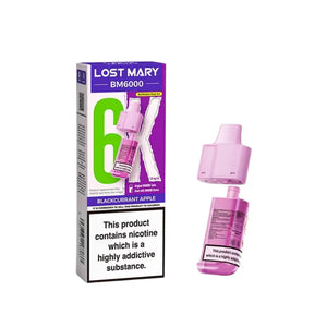 Lost Mary bm6000 Blackcurrant apple refill pod for the Lost Mary BM6000 Vape Kit 
