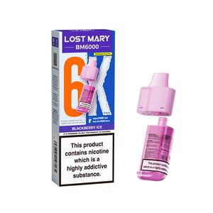 Lost Mary BM6000 Refill Pods for the Lost Mart BM6000 Vape kit - Blackberry Ice Flavour 