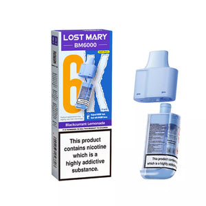 Lost Mary BM6000 Refill Pod in Blackcurrant Lemonade Flavour for up to 6000 puffs.