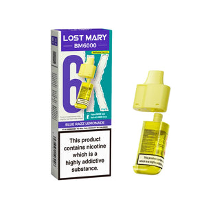 Lost Mary BM6000 Refill Pods for the Lost Mart BM6000 Vape kit - Blue Razz Lemonade Flavour 