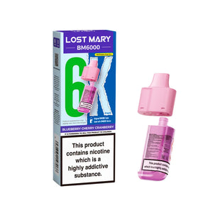 Lost Mary BM6000 Refill Pods for the Lost Mart BM6000 Vape kit - Blueberry Cherry Cranberry Flavour 