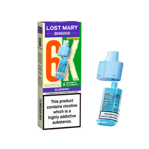 Lost Mary BM6000 Refill Pods for the Lost Mart BM6000 Vape kit - Blueberry Flavour 