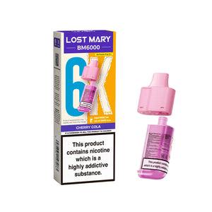 Lost Mary BM6000 Refill Pods for the Lost Mart BM6000 Vape kit - Cherry Cola Flavour 