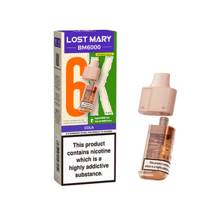 Lost Mary BM6000 Refill Pods for the Lost Mart BM6000 Vape kit - Cola Flavour 