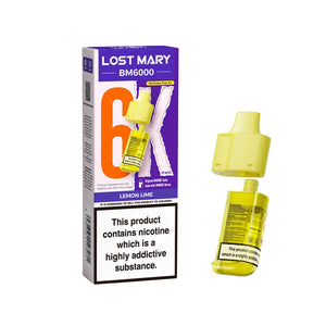 Lost Mary BM6000 Refill Pods for the Lost Mart BM6000 Vape kit - Lemon Lime Flavour 