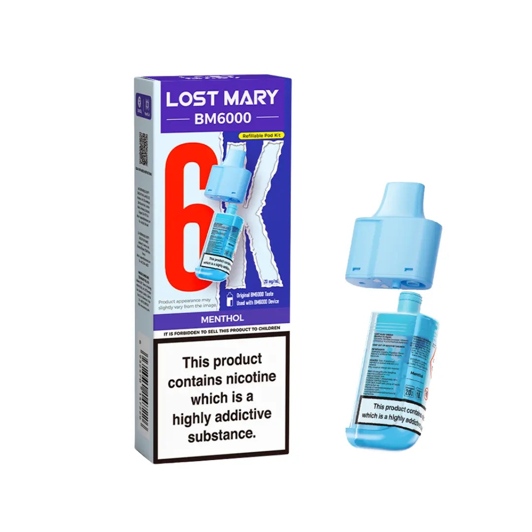 Lost Mary BM6000 Menthol Refill Pod | Ecigone Lost Mary BM6000 Menthol Refill Pod | Ecigone