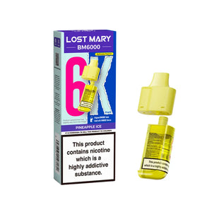 Lost Mary BM6000 Refill Pods for the Lost Mart BM6000 Vape kit - Pineapple Ice Flavour 