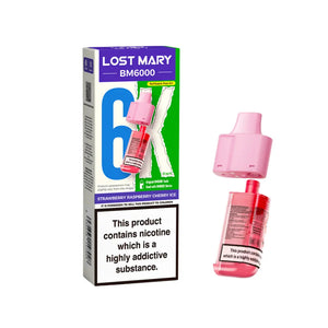 Lost Mary BM6000 Refill Pods for the Lost Mart BM6000 Vape kit - Strawberry Raspberry Cherry Ice Flavour 