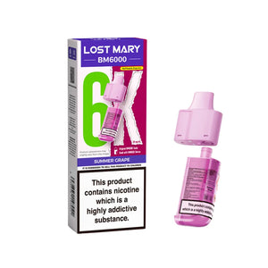 Lost Mary BM6000 Refill Pods for the Lost Mart BM6000 Vape kit - Summer Grape Flavour 