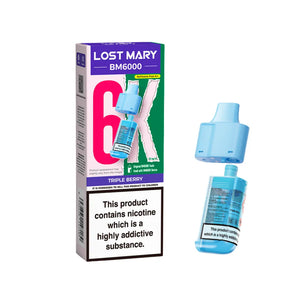 Lost Mary BM6000 Refill Pods for the Lost Mart BM6000 Vape kit - Triple Berry Flavour 