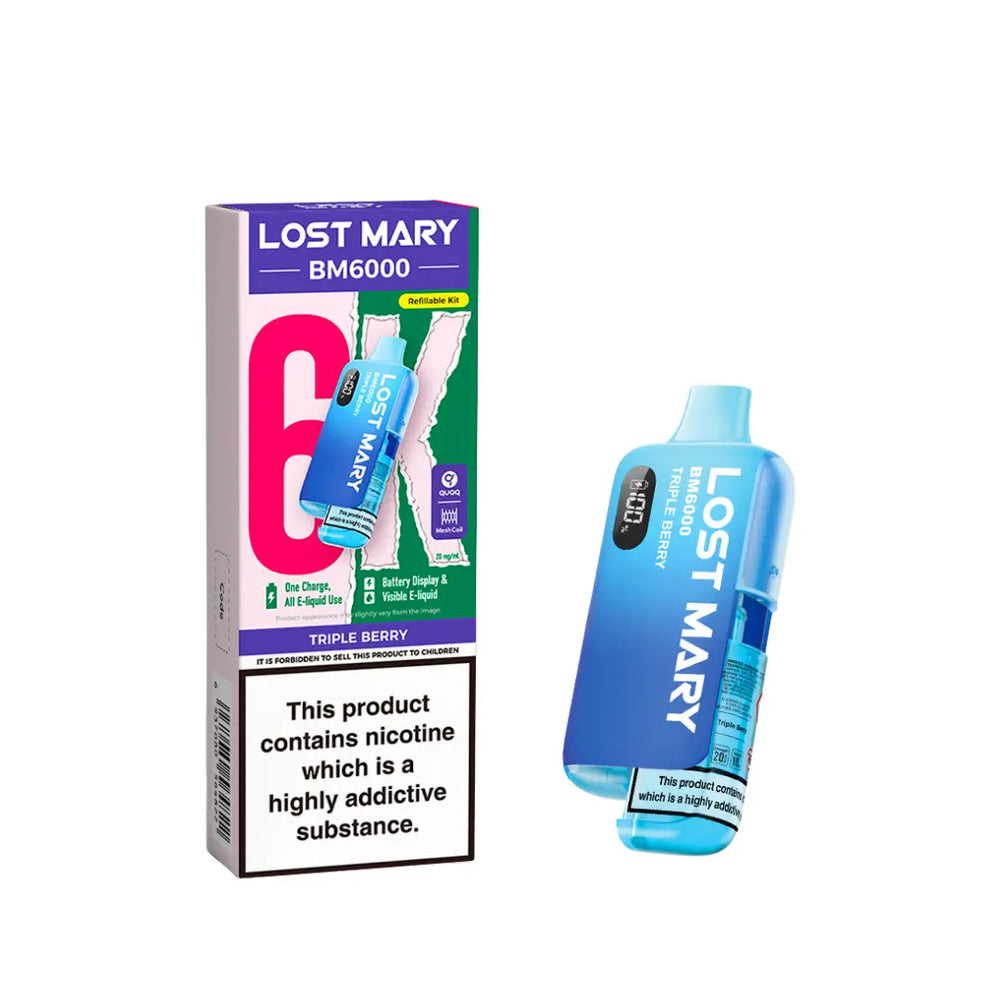 Lost Mary BM6000 Vape Kit 2025 TPD Version - Triple Berry Flavour 
