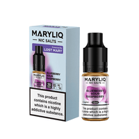 Maryliq Nic Salts Blueberry Sour Raspberry e-liquid box and bottle from Lost Mary.