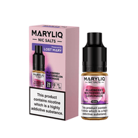 Maryliq Nic Salts Blueberry Watermelon Lemonade e-liquid bottle and packaging by Lost Mary.