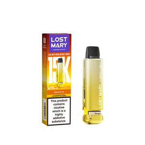 Lost Mary Nera 15K pod with 2ml prefilled pod and 10ml refill container delivering up to 15000 puffs Banana Ice Flavour 