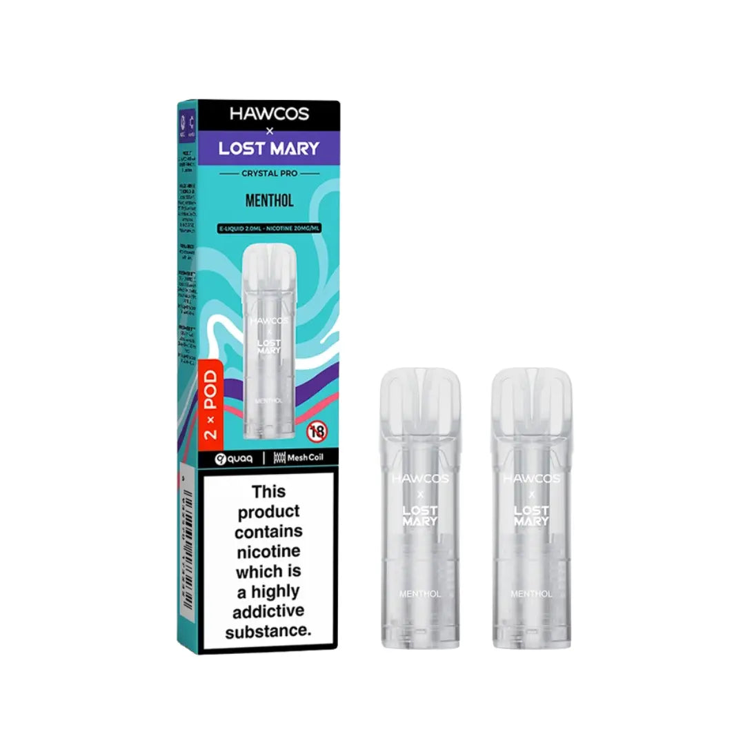 Hawcos X Lost Mary Crystal Pro Menthol Pod Refills Hawcos X Lost Mary Crystal Pro Menthol Pod Refills