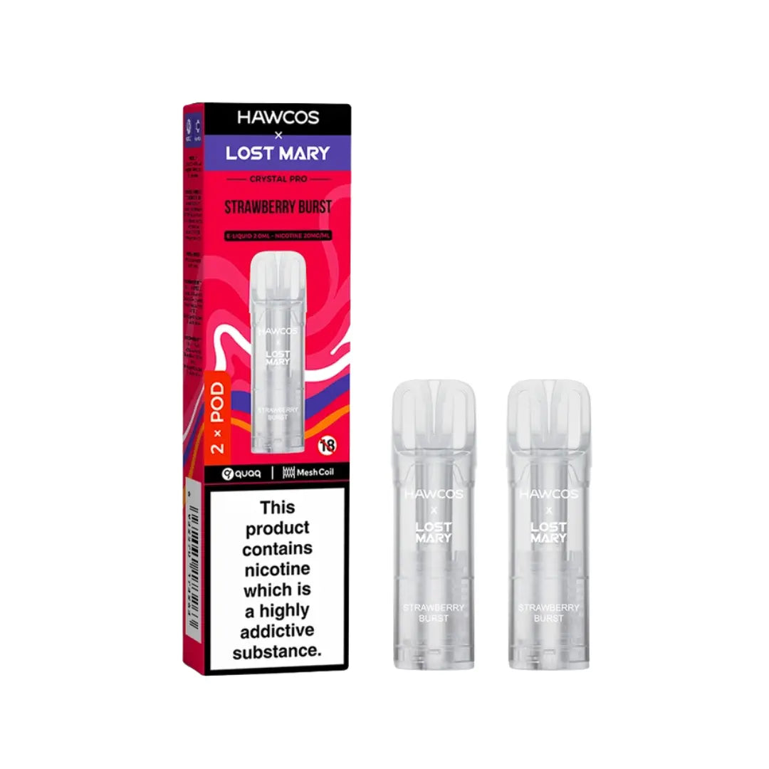 Hawcos X Lost Mary Crystal Pro Strawberry Burst Pod Refills