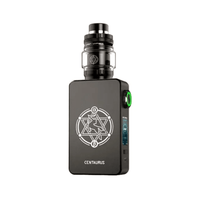 Lost Vape Centaurus M200 kit in black with a sleek design and intricate emblem.