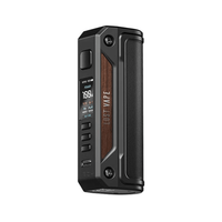 Lost Vape Thelema Solo Box Mod with wood panel and digital display.