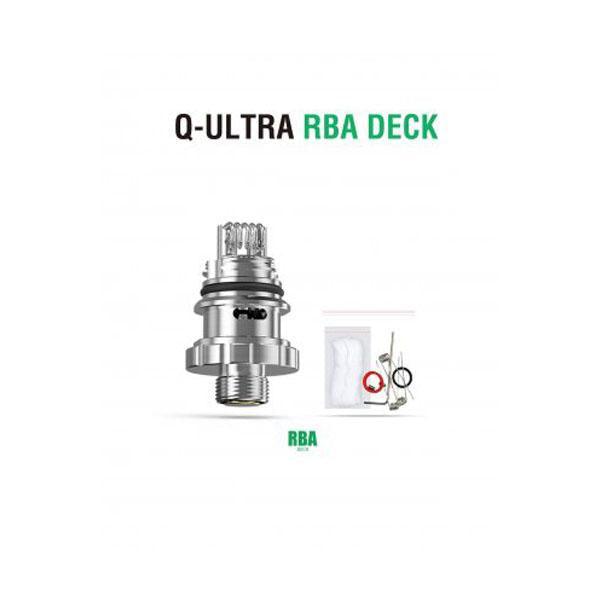 Q-Ultra RBA deck kit with coil and accessories on a white background.