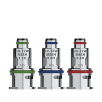 LVE Orion II replacement coils, 0.8Ω, 1.0Ω, and 0.4Ω, with coloured O-rings.