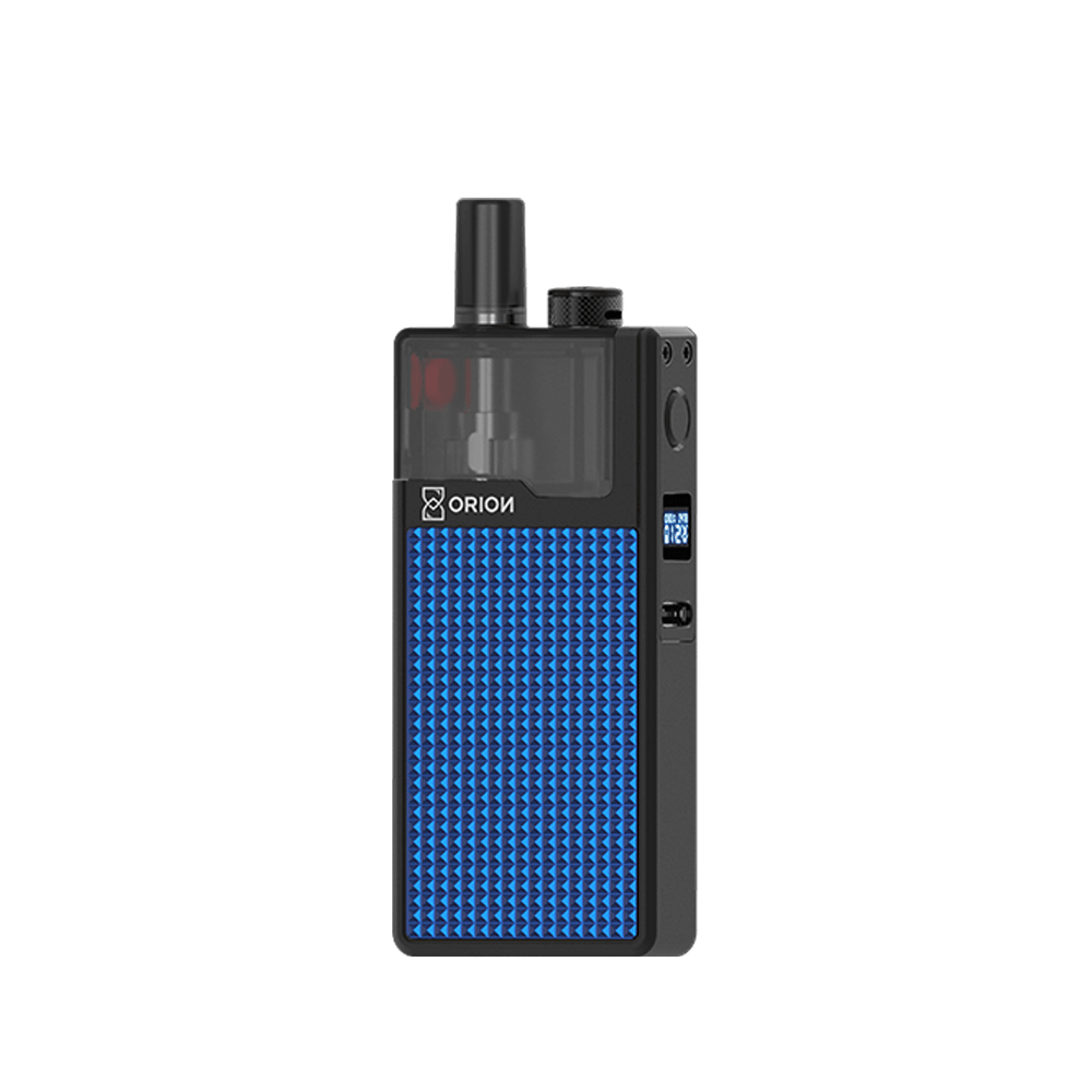 LVE Orion Pico Pod Kit with blue textured panel and black finish.