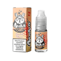 MoMo Salt Caramel Tobacco 10ml e-liquid bottle and box with branding.